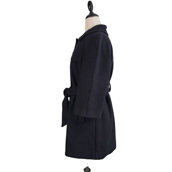 Gap Wool Blend Peacoat Women's M Black Belted 3/4 Sleeve Sailor Retro Button - Picture 6 of 16